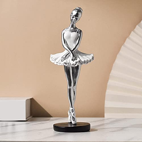 Ballerina Girl Statues Ballet Dancer Sculpture Resin Girls Figurines Dance Girl Ornament For Bookshelf Livingroom Office Home Desk Decoration - Style B #TOP5