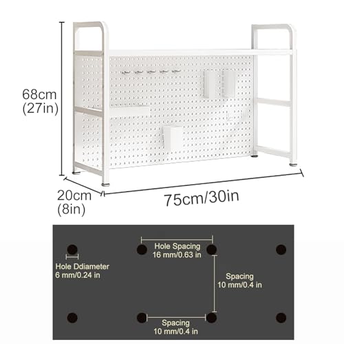 Étagère de bureau perforée haut de gamme en métal noir 30" - 3