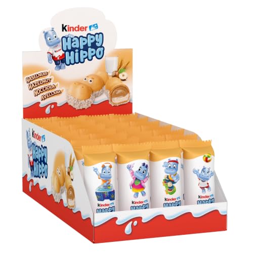 Kinder Happy Hippo, Wafer al Latte e Nocciola, 28 Pezzi
