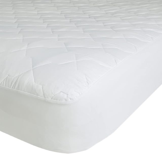 Soak&Sleep Luxury Quilted Cotton Emperor Deep Mattress Protector - Breathable Fitted Mattress Cover - Machine Washable - 40cm Elasticated Skirt - Deep Emperor (200 x 200 x 40cm)