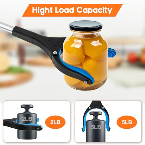 2-Pack Grabber Reacher Tool, 34" Foldable Reacher Grabber Pickup Tool with 90° Anti-Slip Rotating Jaw & Magnets, 4" Wide Claw Opening Reachers for Seniors, Trash Picker Tool - Image 4