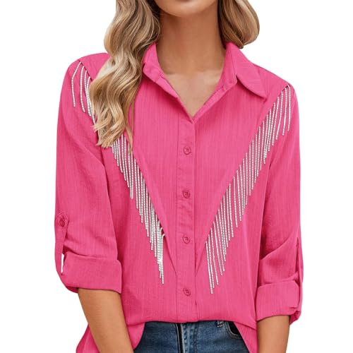Tenue de cowgirl western avec chemisier à manches 3/4 et strass scintillants