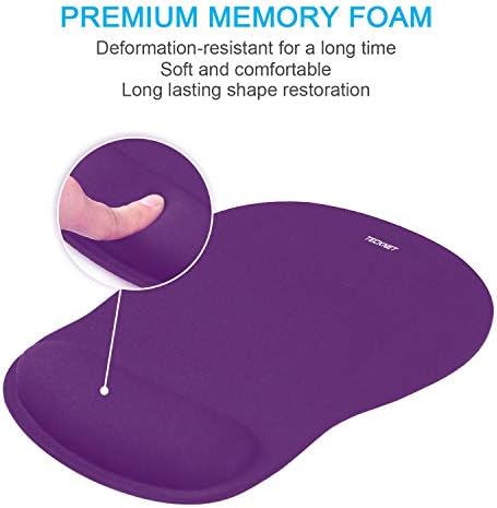 TECKNET Office Mouse Pad, Mouse Pad Gel With Wrist Support, Anti-Slip Mice Mat Comfort Rubber Base For Laptop PC