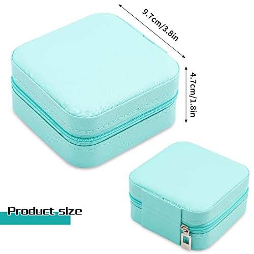 Image of Neveika Portable Travel Mini Jewelry Box Leather Jewellery Ring Organizer Case Storage Gift Box Girls Women (Blue).