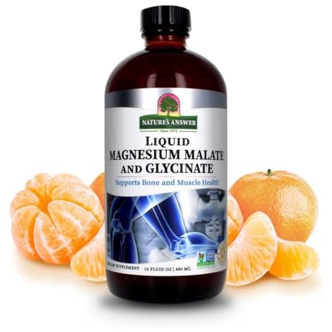 Magnesium Glycinate & Magnesium Malate Liquid - 16 Oz Magnesium Concentrate - Vegan & Gluten-Free - Bone, Muscle, and Cardiovascular Support - Suitable for All Cover