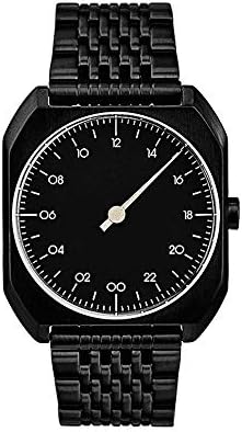 slow Mo 03 - All Black Steel Unisex Quartz Watch with Black Dial Analogue Display and Black Stainless Steel Plated Bracelet