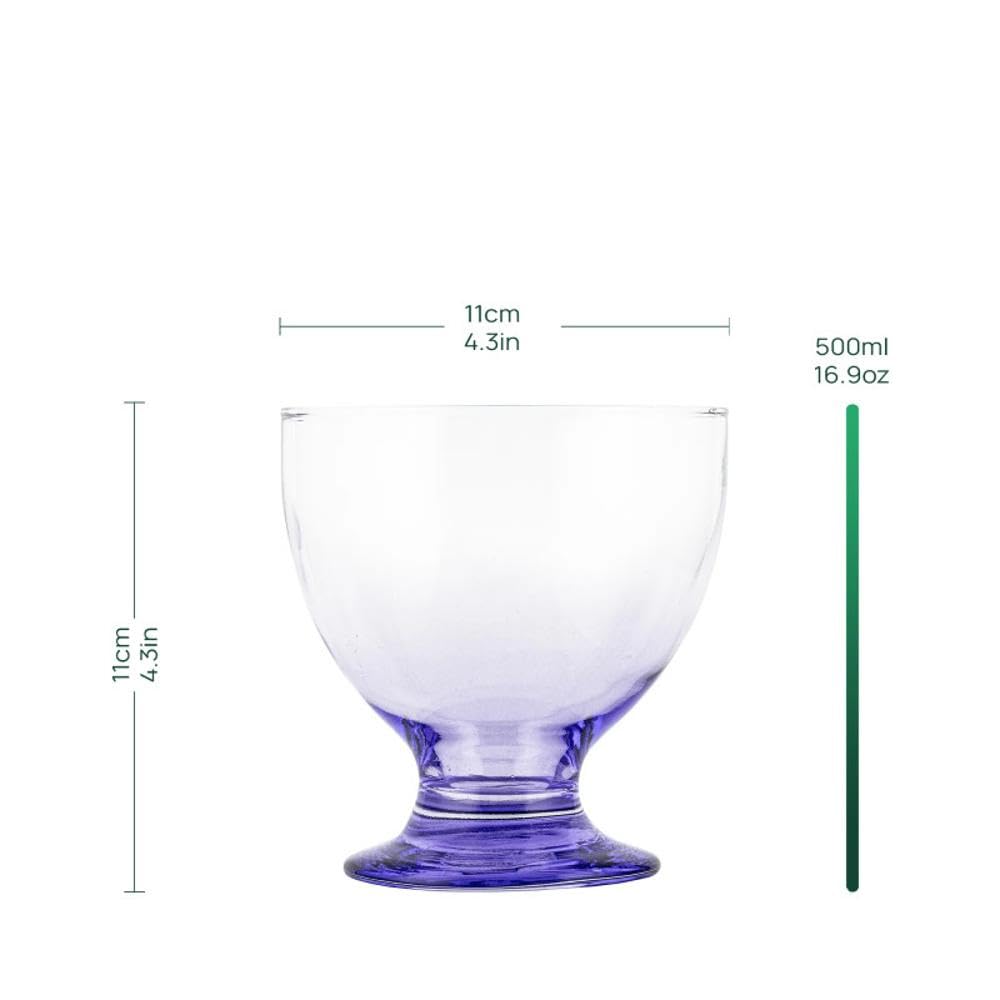 Set 6 Coppette Gelato In Vetro - 475ml, Con Piedino, Lavabili In Lavastoviglie, Color Mix - Selina - Foto 9