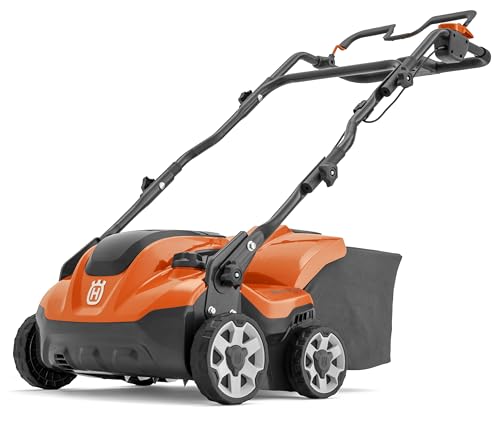 Scarificateur sans Fil Husqvarna S138i, 36 V, Largeur 37,5 cm, Profondeur réglable, poignée Pliable, 2 Batteries, Mode Save™. Batterie et Chargeur Inclus.