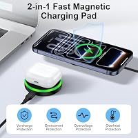 25W Induktive Ladestation Magnetisches Schnellladegerät Samsung Wireless Charger Ladepad für MagSafe Ladegerät für iPhone 17 Pro Max 16 15 14 13 12,Google Pixel 10 Pro XL 9 8 7,Samsung S26 Ultra S25 – Ansicht 4