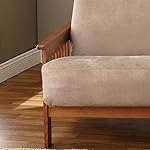 SureFit Home Décor Soft Suede Futon Slipcover, Polyester, Machine Washable, One Piece, Taupe Color - Image 4