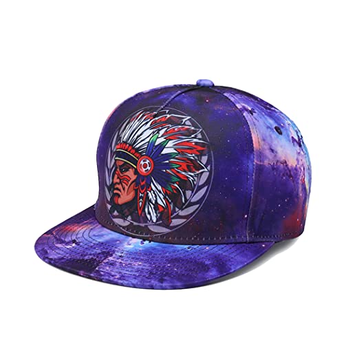 Image of Quanhaigou Snapback Hat for Men Women,Hip Hop Style Colorful Flat Bill Hats Teens Adjustable Baseball Cap