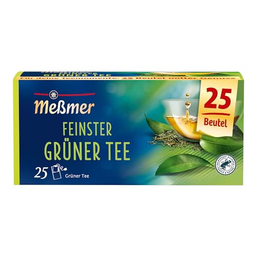 Meßmer Feinster Grüner Tee | herb-frisch | 25 Teebeutel | Vegan | Glutenfrei | Laktosefrei