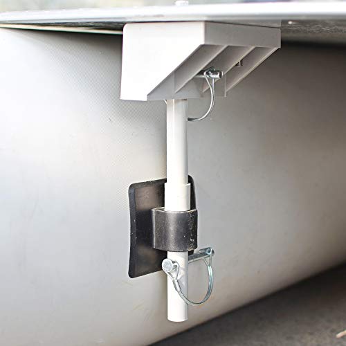 AQUOS Heavy-Duty 2019 New Thermobonding 0.9mm Thickness PVC 12.5ft Inflatable Pontoon Boat with Guard Bar and Folding Seat for Bass Fishing, Lure Fishing, Aluminum Floor Board - Thumbnail 2
