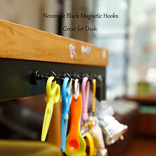 Image of Neosmuk Magnetic Hooks for Cruise Cabins, 85lb+ Heavy Duty, Black, 6 Pack