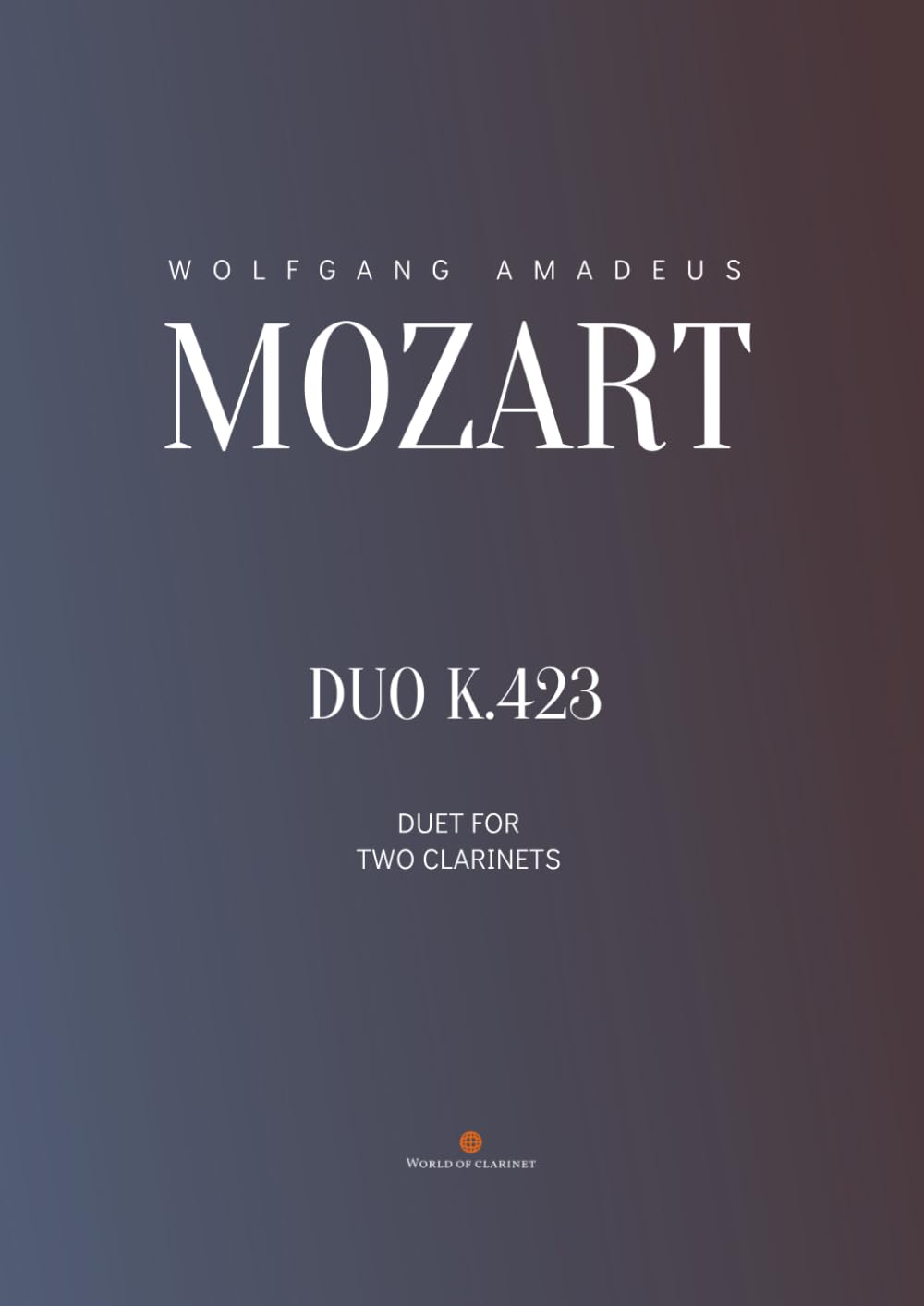 Mozart: Duo K.423 for two clarinets: arrangement for two clarinets
