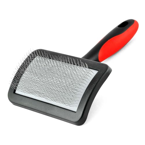 Jeffers Soft Pin Universal Slicker Brush for Dogs &amp; Cats, Grooming Brush for Sensitive Skin, Remove Mats, Loose Fur, &amp; Dead Hair, Tangle Detangler, Safe Grooming Tool - Medium 4¼" x 2½"