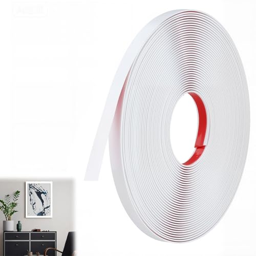 ddckj Flexible Zierleisten Selbstklebend Weiß (12M x 1cm) Abziehen und Aufkleben PVC Wandleisten Kantenschutz Leisten für Spiegelrahmen Fensterrahmen Wände Böden Schränke und Fliesenrände