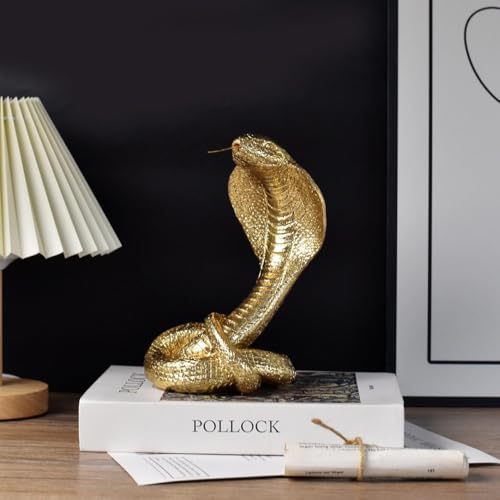 Estatua de Cobra Dorada Majestuosa para Decoración miniatura 6
