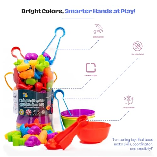 Image of Montessori Sorting Toy for Toddlers- Fine Motor Skills, Sensory Bin & Preschool Learning Toys, Color Sorting Toys for Kids 3-5 Years, Learning Activities and Early Educational Toy