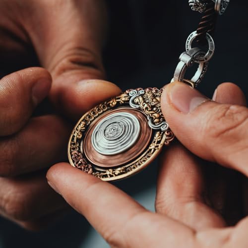 COPPERTIST.WU Nine Palace Bagua Pendant for Necklace Amulet Jewelry for Men Women,Brass & Silver & Copper3
