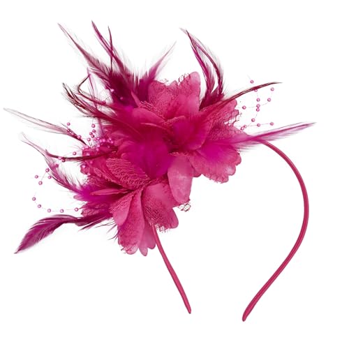 Bailinks 1920S Plumes Bandeau Femme, Serre-Tête Fleur Vintage pour Mariage et Cocktail, Accessoires Cheveux Décoratifs, Plumes avec Bandeau pour Soirées À Thème et Événements Festifs (Rose Rouge) Bailinks 1920S Plumes Bandeau Femme, Serre-Tête Fleur Vintage pour Mariage et Cocktail, Accessoires Cheveux Décoratifs, Plumes avec Bandeau pour Soirées À Thème et Événements Festifs (Rose Rouge)