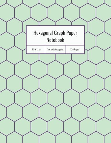 Hexagonal Graph Paper Notebook: Hexagon Grid Paper (1/4 Inch) for Drawing Chemical Structures, Lab Notes, and Study