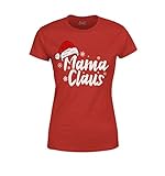 S4E Mama Claus with Santa Hat Women's T-Shirt Large Red