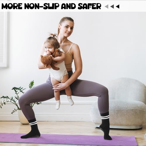 Image of Jspupifip 24 Pairs Pilates Socks with Grips for Women, Non Slip Yoga Socks Bulk Grippy Socks for Home Hospital Barre Workout