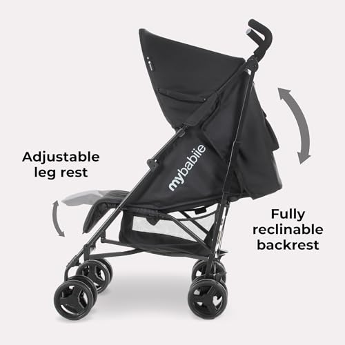 My Babiie MB01 Stroller - from Birth to 4 Years (22kg), Lightweight & Compact Umbrella Fold, Travel Buggy for Toddlers - Black - Image 3