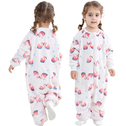 Image of MICHLEY Flannel Sleeping Sack,Baby Sleeping Bag Wearable Blankets 9M-6Y