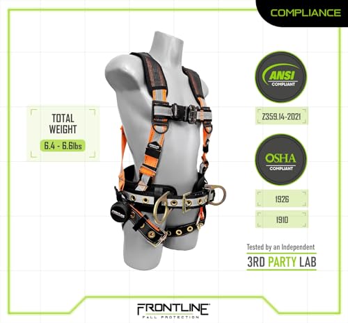 Image of FRONTLINE FALL PROTECTION Harnesses + D-Ring+ Multiple Styles + OSHA and ANSI compliant