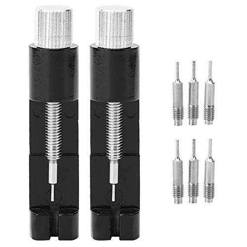 2Pcs Watch Link Remover Kit, Watch Band Remover, Watch Link Removal Tool Kit avec 6Pcs Spare Pin, Watch Band Strap Link Pins Remover Repair Tool(NOIR) Cover