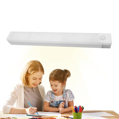 LED sotto il contropiede - strisce di luce del mobile a batteria, lampade per cassetti adesivi, barra del guardaroba del sensore di movimento | Luci da mensola ricaricabili USB, illuminazione flessibi