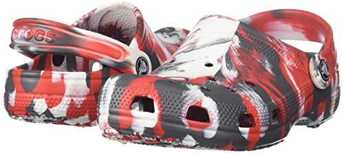 Image of Crocs Unisex-Adult Classic Marble Clogs - Flame White