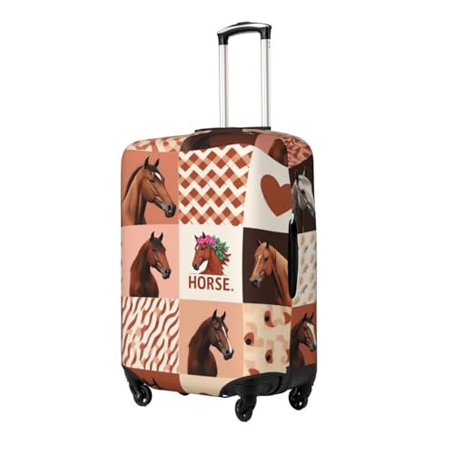 Horse Prin Luggage Cover Elastic Washable Protector Anti-Scratch Travel Suitcase Covers With Concealed Zipper For 18-32 Inch Luggage Small2
