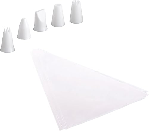 Mrs. Anderson's Baking Juego de decoración, 5 puntas de decoración reutilizables con 15 bolsas de pastelería desechables