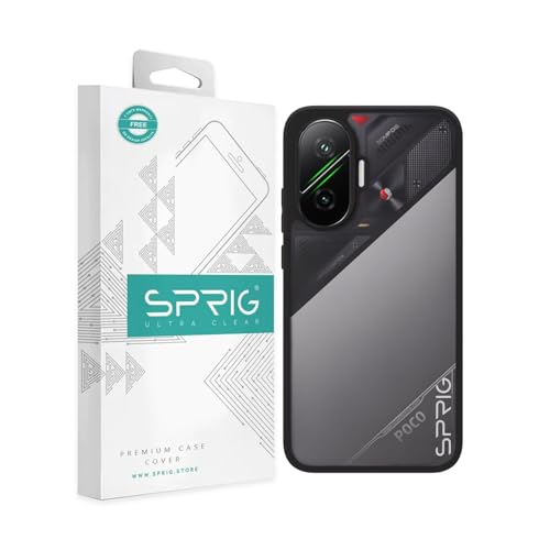 Image of SPRIG Compatible with Poco F7 EdgeTone Back Cover Drop Tested Shock Proof Mobile Case for Men, Women, Boys and Girls with Camera Protection (Black Transparent)