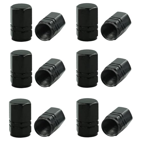 12 pezzi tappi per valvole per pneumatici, tappini gomme auto, tappi pneumatici auto, nero, per moto, camion, bicicletta, camper, motociclette, camion, sedie a rotelle