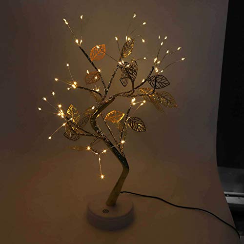 SuHuYuHuJia Lampada Bonsai con Foglie Dorate a