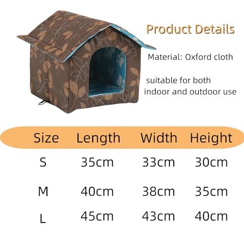 MUYYIKA Katzenhaus Für Draußen Winterfest Wasserdicht Wetterfester Katzenhöhle Haustierhaus, Weich Warm Haustierhaus Outdoor Hundehöhle Mit Abnehmbarem Kissen Für Hund Katze