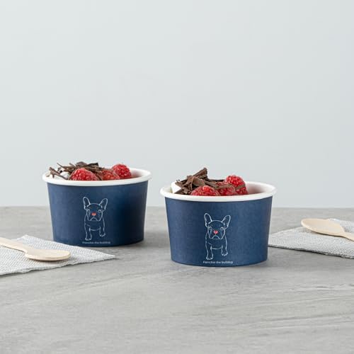 Image of Restaurantware Coppetta 3-Ounce Dessert Cups, 50 Disposable Ice Cream Cups - Lids Sold Separately, Sturdy, Frenchie Paper FroYo Bowls, For Hot And Cold Foods, Perfect For Gelato Or Mousse (Pack of 2)