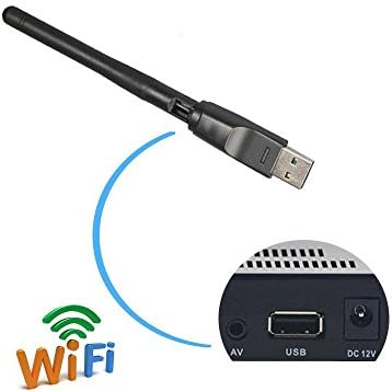 wifi adapter, 2.4GHz 150Mbps USB WiFi Adapter with Antenna, 11N Wireless Dongle for MAG 254 250 IPTV Set Top Box Skybox Openbox Raspberry Pi/PC/Desktop/Laptops/ Win7,8,10/Mac OS/ Linux (RT5370 module)