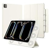 Dwopar for iPad Pro 13 inch Case M5/M4 2025/2024 (A2925/A2926/A3007), Auto Sleep/Wake and Magnetic Closure, Slim Trifold Stand Case, PU Leather Cover, Support Apple Pencil Pro, White