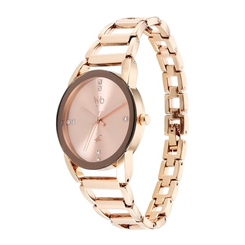 Image of Fastrack Vyb Striker Quartz Analog Rose Gold Dial Watch for Women