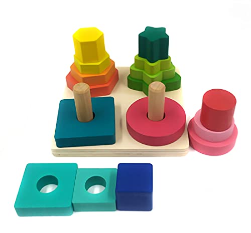 Brinquedo Educativo Pirâmides Encaixar Formas Geométricas