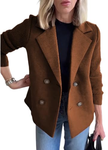 ebossy Women's Double Breasted Wool Pea Coat...