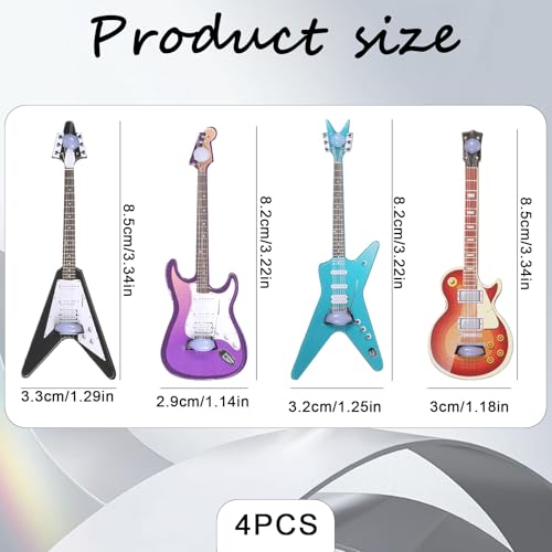 4 Pzs Imanes Gitarras Miniatura Decoración miniatura 2