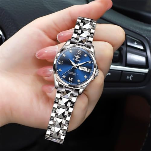 Image of OLEVS Automatic Womens Watch Mechanical Calendar Watches Diamond Fashion Waterproof Female Wrist Watch