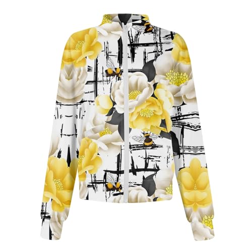 Scrub Jackets for Woman Zip Up Long Sleeve Tops Print Plus Size Womens Scrubs for Women Nursing Shirts with Pockets