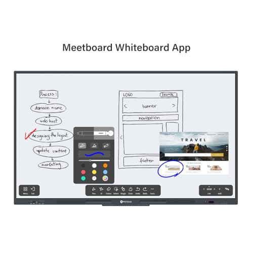 Image of AG Neovo 65 Inch 4K Smart Board - Google EDLA-Certified Interactive Whiteboard, Android 13, 40-Point Touch, Wireless Casting - Digital Whiteboard for Classrooms & Hybrid Offices (Board Only)